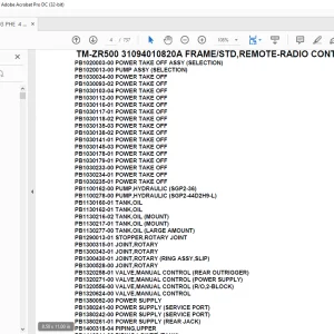 Tadano Crane TM-ZR500 31094010820A FRAME/STD,REMOTE-RADIO CONT.,HOOK-IN Parts Manual - PDF