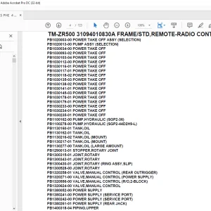 Tadano Crane TM-ZR500 31094010830A FRAME/STD,REMOTE-RADIO CONT.,HOOK-IN Parts Manual -PDF DOWNLOAD