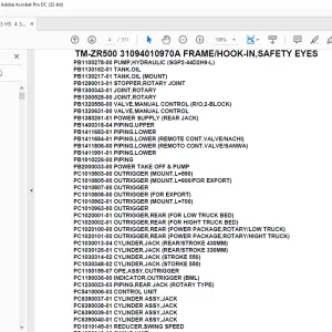 Tadano Crane TM-ZR500 31094010970A FRAME/HOOK-IN,SAFETY EYES Parts Manual - PDF DOWNLOAD
