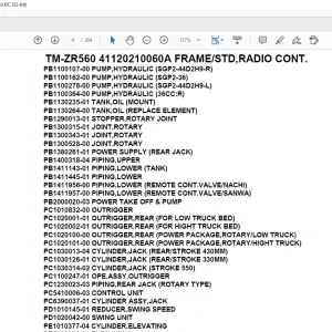 Tadano Crane TM-ZR560 41120210060A FRAME/STD,RADIO CONT. Parts Manual - PDF DOWNLOAD
