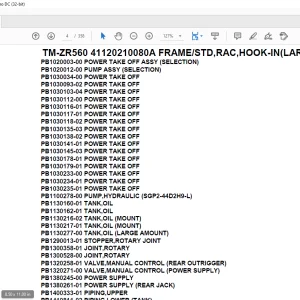 Tadano Crane TM-ZR560 41120210080A FRAME/STD,RAC,HOOK-IN(LARGE) Parts Manual - PDF DOWNLOAD