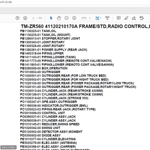 Tadano Crane TM-ZR560 41120210170A FRAME/STD,RADIO CONTROL,HOOK-IN Parts Manual - PDF DOWNLOAD