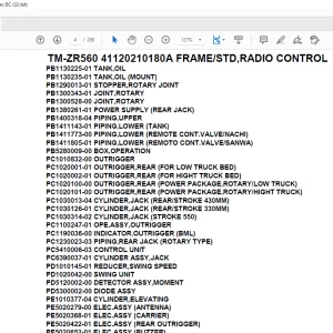 Tadano Crane TM-ZR560 41120210180A FRAME/STD,RADIO CONTROL Parts Manual - PDF DOWNLOAD
