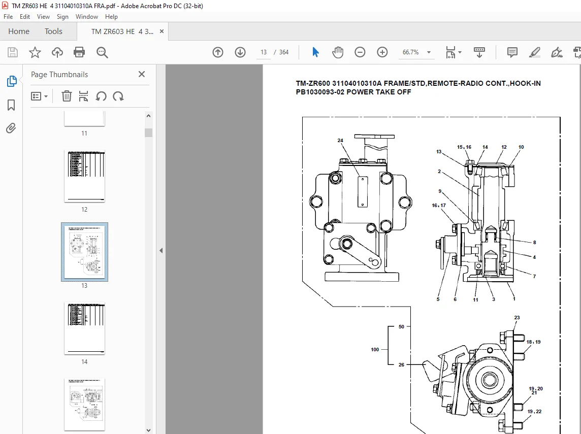 Tadano Crane TM-ZR600 31104010310A FRAME/STD,REMOTE-RADIO CONT.,HOOK-IN Parts Manual - Image 3