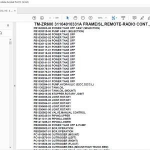 Tadano Crane TM-ZR600 31104010331A FRAME/SL,REMOTE-RADIO CONT.,HOOK-IN Parts Manual - PDF