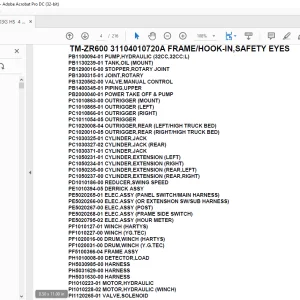 Tadano Crane TM-ZR600 31104010720A FRAME/HOOK-IN,SAFETY EYES Parts Manual - PDF