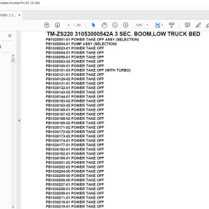 Tadano Crane TM-ZS220 31053000542A 3 SEC. BOOM,LOW TRUCK BED Parts Manual - PDF