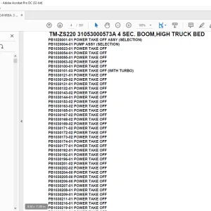Tadano Crane TM-ZS220 31053000573A 4 SEC. BOOM,HIGH TRUCK BED Parts Manual - PDF