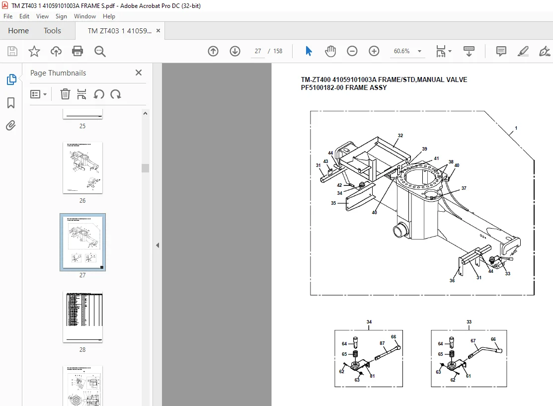 Tadano Crane TM-ZT400 41059101003A FRAMESTD,MANUAL VALVE Parts Manual - PDF DOWNLOAD - Image 2
