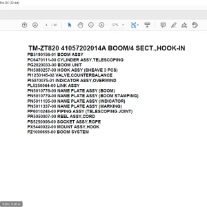 Tadano Crane TM-ZT820 41057202014A BOOM4 SECT.,HOOK-IN Parts Manual - PDF DOWNLOAD