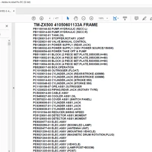 Tadano Crane TM-ZX500 41050601133A FRAME Parts Manual - PDF DOWNLOAD