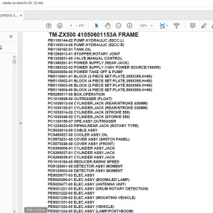 Tadano Crane TM-ZX500 41050601153A FRAME Parts Manual - PDF DOWNLOAD