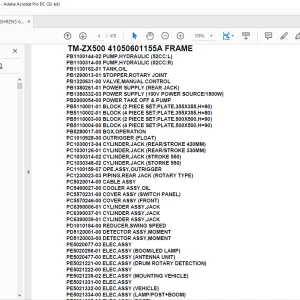 Tadano Crane TM-ZX500 41050601155A FRAME Parts Manual -PDF DOWNLOAD