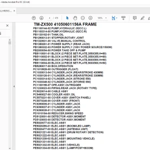 Tadano Crane TM-ZX500 41050601156A FRAME Parts Manual - PDF DOWNLOAD