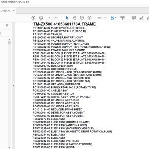 Tadano Crane TM-ZX500 41050601176A FRAME Parts Manual - PDF DOWNLOAD