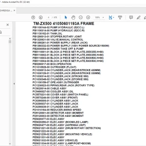 Tadano Crane TM-ZX500 41050601193A FRAME Parts Manual - PDF DOWNLOAD