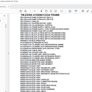 Tadano Crane TM-ZX500 41050601223A FRAME Parts Manual  - PDF DOWNLOAD