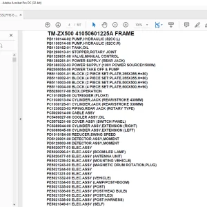 Tadano Crane TM-ZX500 41050601225A FRAME Parts Manual - PDF DOWNLOAD