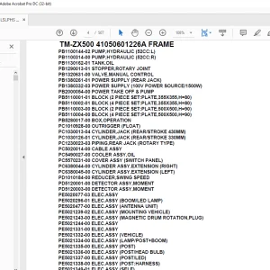 Tadano Crane TM-ZX500 41050601226A FRAME Parts Manual  - PDF DOWNLOAD