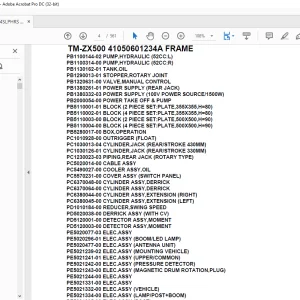 Tadano Crane TM-ZX500 41050601234A FRAME Parts Manual  - PDF DOWNLOAD