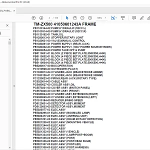 Tadano Crane TM-ZX500 41050601243A FRAME Parts Manual - PDF DOWNLOAD