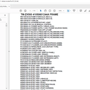 Tadano Crane TM-ZX500 41050601244A FRAME Parts Manual - PDF DOWNLOAD