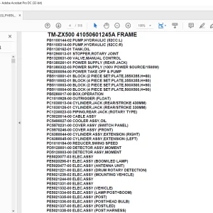 Tadano Crane TM-ZX500 41050601245A FRAME Parts Manual - PDF DOWNLOAD