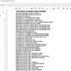 Tadano Crane TM-ZX500 41050601246A FRAME Parts Manual  - PDF DOWNLOAD