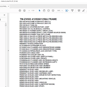 Tadano Crane TM-ZX500 41050601256A FRAME Parts Manual - PDF DOWNLOAD