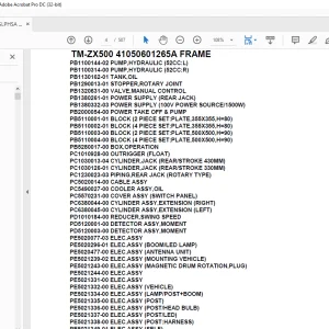 Tadano Crane TM-ZX500 41050601265A FRAME Parts Manual - PDF DOWNLOAD