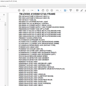 Tadano Crane TM-ZX500 41050601274A FRAME Parts Manual  - PDF DOWNLOAD