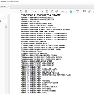 Tadano Crane TM-ZX500 41050601275A FRAME Parts Manual - PDF DOWNLOAD