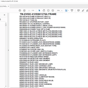 Tadano Crane TM-ZX500 41050601276A FRAME Parts Manual - PDF DOWNLOAD