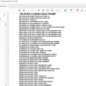 Tadano Crane TM-ZX500 41050601283A FRAME Parts Manual - PDF DOWNLOAD
