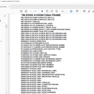 Tadano Crane TM-ZX500 41050601284A FRAME Parts Manual - PDF DOWNLOAD