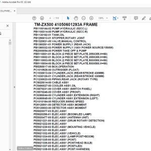 Tadano Crane TM-ZX500 41050601293A FRAME Parts Manual -  PDF DOWNLOAD