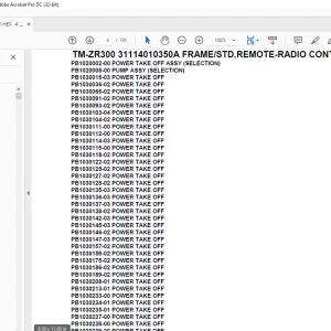 Tadano CraneTM-ZR300 31114010350A FRAME/STD,REMOTE-RADIO CONT.,HOOK-IN Parts Manual - PDF