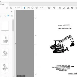 Takeuchi TB 1400 Engine Parts Manual - PDF DOWNLOAD