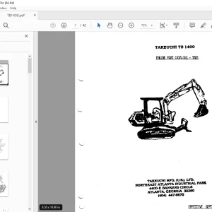 Takeuchi TB 1400 Engine Parts Manual - PDF DOWNLOAD