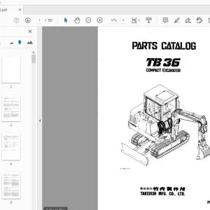 Takeuchi TB 36 Compact Excavator Parts Manual - PDF DOWNLOAD