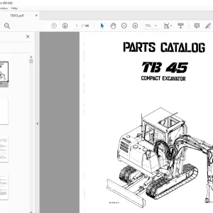 Takeuchi TB 45 Compact Excavator Parts Manual - PDF DOWNLOAD