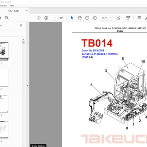 Takeuchi TB014 Mini Excavator Parts Manual - PDF DOWNLOAD