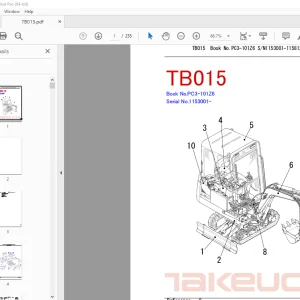 Takeuchi TB015 Crawler Excavator Parts Manual - PDF DOWNLOAD