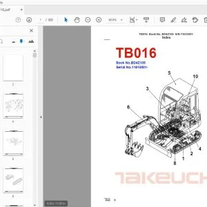 Takeuchi TB016 Parts Manual BD4Z105 - PDF DOWNLOAD