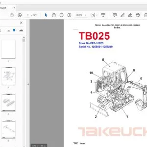 Takeuchi TB025 Parts Manual 1255001-1258249 - PDF DOWNLOAD
