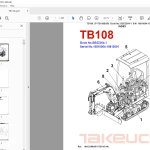 Takeuchi TB108 Compact Excavator Parts Manual - PDF DOWNLOAD