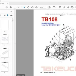 Takeuchi TB108 Parts Manual 10810004-10812001 - PDF DOWNLOAD
