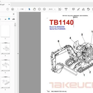 Takeuchi TB1140 Parts Manual 51400005 - PDF DOWNLOAD
