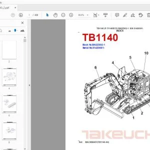 Takeuchi TB1140 Parts Manual 51420001 - PDF DOWNLOAD