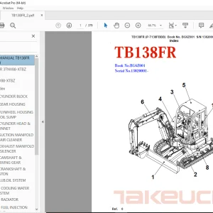 Takeuchi TB138FR Compact Excavator Parts Manual - PDF DOWNLOAD